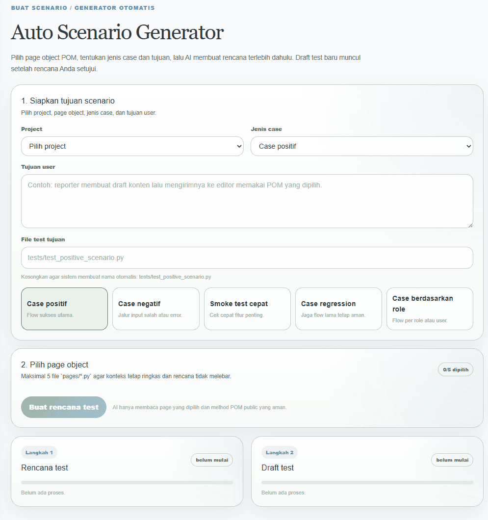 Scenario Builder yang dikembangkan untuk NovaAssure